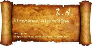 Kirnbauer Almiréna névjegykártya